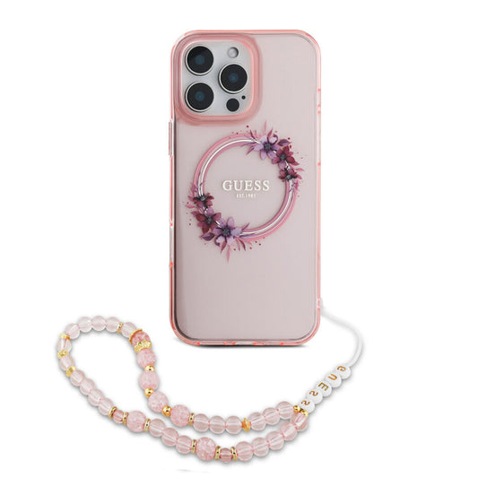 Stylisches Guess Backcover für iPhone 16 Pro – Rosa