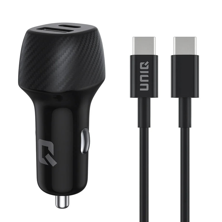 2,4 A und 36 Watt Dual-Port-Schnellladegerät fürs Auto – mit USB-Typ-C-Kabel