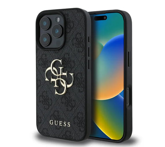 Guess Hülle für iPhone 16 – 4G Logo Design – Stylischer Rundumschutz