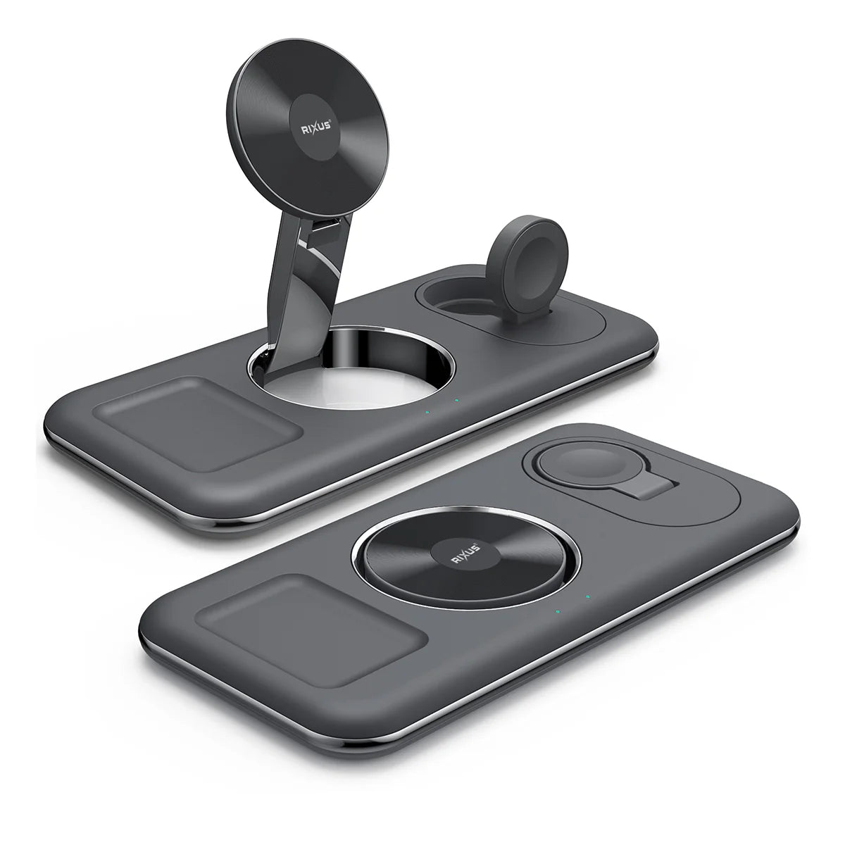Rixus RXWC31 3-in-1 Wireless Charger Stand – Ladegerät fürs iPhone, Watch & AirPods