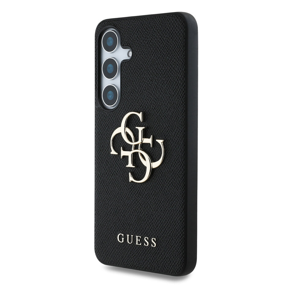 Guess Backcover für Galaxy S25 – Schwarz mit 4G-Logo & strukturierter Oberfläche
