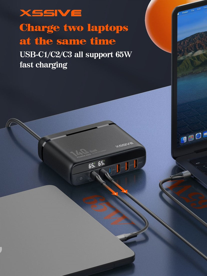 Xssive Super Fast Charger 140 W GaN – Schwarz